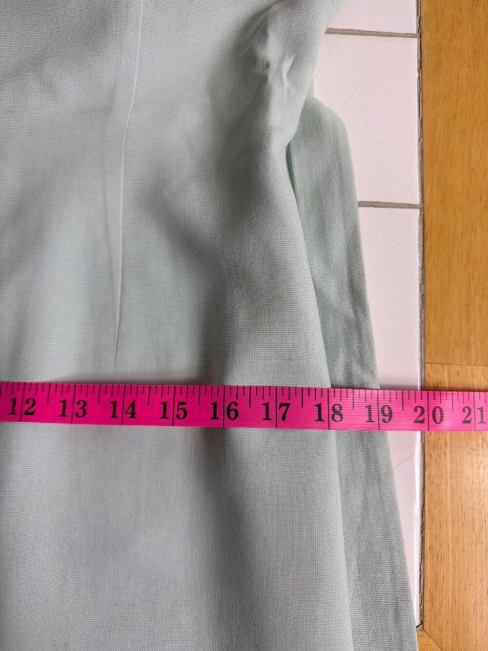 Ann Taylor Silk Blend Shift Dress Seafoam Blue Keyhole Back Belted Size 8 - Picture 10 of 15